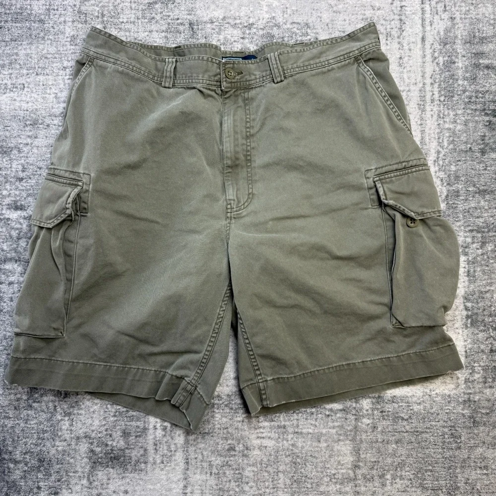 VTG Polo Ralph Lauren Cargo Shorts Mens 40 Green Heavy Cotton Twill Utility 10